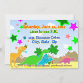 3恐竜の誕生日パーティーの招待状 招待状 (裏面)