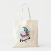 3愛カラフルの鳥の名パーソナライズされた前 トートバッグ (正面)