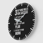 3成功のルール – 厳しい厳しいやる気を起こさせる ラージ壁時計 (傾斜)