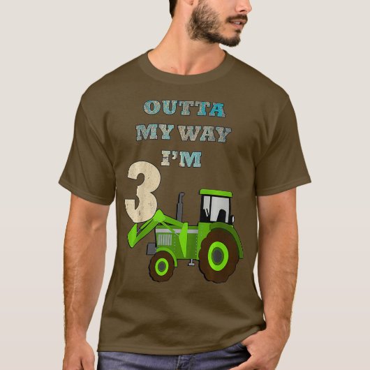 3才の誕生日ギフト かわいいトラクター Tシャツ (正面)