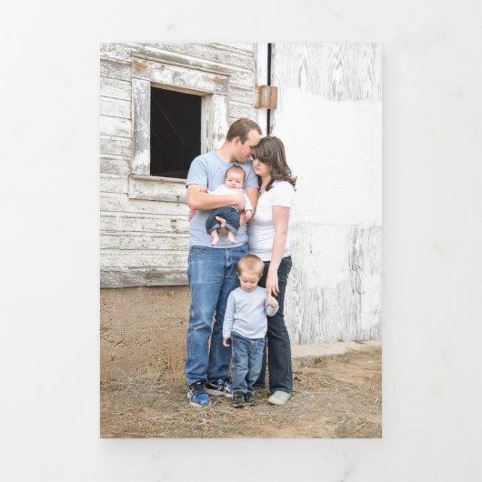 3折り4フォトエヴァグリーンツリー水彩カード 三つ折りクリスマスカード (カバー)