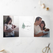 3折り4フォトエヴァグリーンツリー水彩カード 三つ折りクリスマスカード (内部)