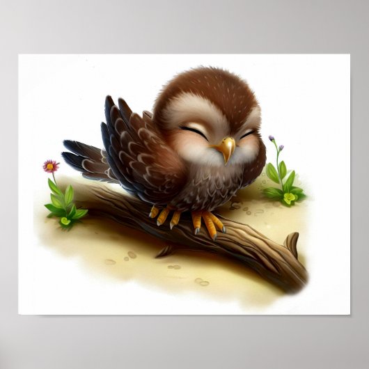 3描写D水絵を描色のタカ ポスター (正面)