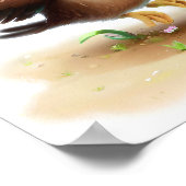 3描写D水絵を描色のタカ ポスター (角)