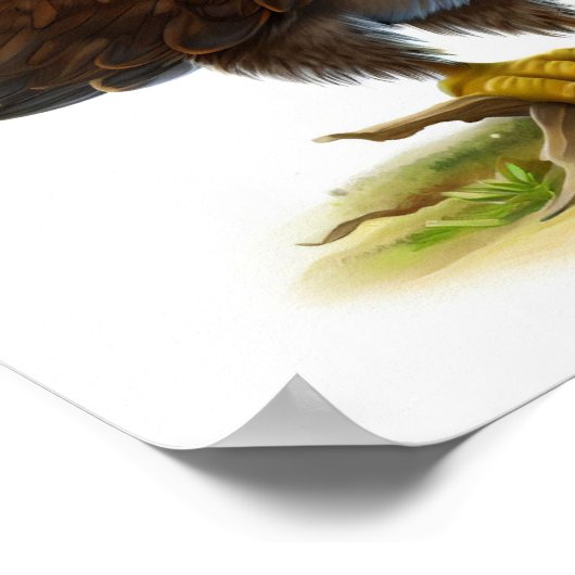 3描写D水絵を描色のタカ ポスター (角)