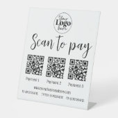 3支払いスキャンによる小規模企業のペデスタルサインを支払う 台座サイン (正面)