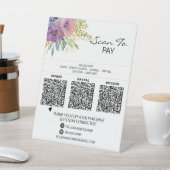 *～* 3支払いテーブルテントQRテーブルトップフラワー 台座サイン (インサイチュ)