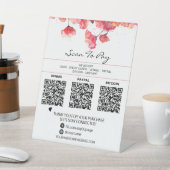 *~* 3支払いテーブルテントQRテーブルトップフローラポッピー 台座サイン (インサイチュ)