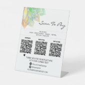 *~* 3支払いテーブルテントQR -霊気ヨガテーブルトップ 台座サイン (正面)