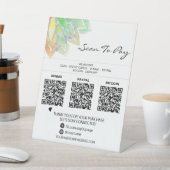 *~* 3支払いテーブルテントQR -霊気ヨガテーブルトップ 台座サイン (インサイチュ)