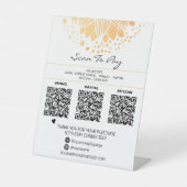 *~* 3支払い表テントQRテーブルトップヨガ霊気 台座サイン (正面)