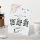 *~* 3支払い表テントQRヨガ・テーブルトップ・霊気 台座サイン (インサイチュ)