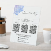 *~* 3支払い表テントQR霊気ヨガ卓上 台座サイン (インサイチュ)