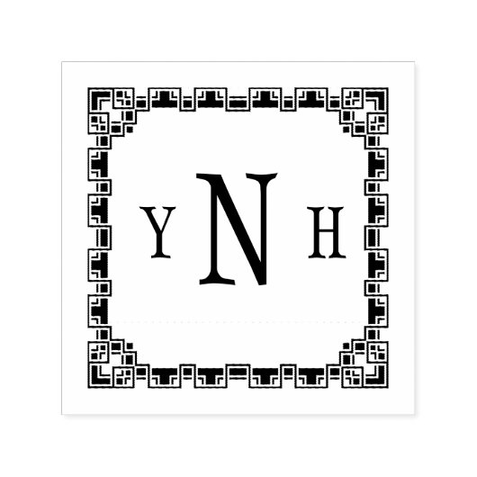 3文字のモノグラムでパーソナライズ可能 セルフインキングスタンプ (デザイン)