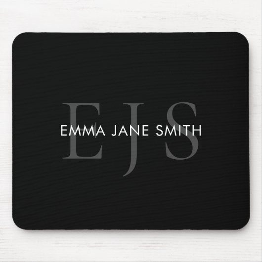 3文字モダンの最初のモノグラム マウスパッド (正面)