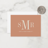 3文字モダンモノグラムイニシャル名注ca ノートカード (正面/裏面インサイチュ)