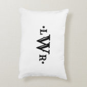 3文字モノグラムカスタムエレガントブラックアンドホワイト アクセントクッション (裏面(縦))