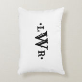 3文字モノグラムカスタムエレガントブラックアンドホワイト アクセントクッション (正面(垂直))