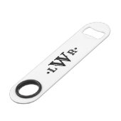 3文字モノグラムカスタムエレガントブラックアンドホワイト スピード栓抜き (裏面アングル)