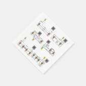 3方向スイッチ配線図付きカクテルナプキン スタンダードカクテルナプキン (角)