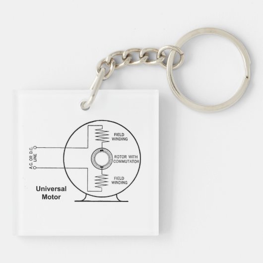3方向ダイアグラムを持つ電気工事者向けのキーチェーン キーホルダー (裏面)