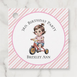 3日三輪車に乗った女の子の誕生日パーティーありがとう フェイバータグ