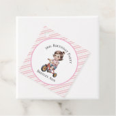 3日三輪車に乗った女の子の誕生日パーティーありがとう フェイバータグ (インサイチュ)