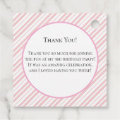 3日三輪車に乗った女の子の誕生日パーティーありがとう フェイバータグ (裏面)