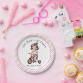 3日三輪車に乗った女の子の誕生日パーティー ペーパープレート (パーティー)