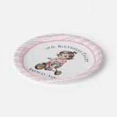 3日三輪車に乗った女の子の誕生日パーティー ペーパープレート (アングル)