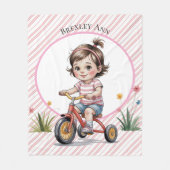 3日三輪車の誕生日パーティープレゼント フリースブランケット (正面)