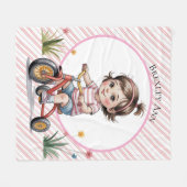 3日三輪車の誕生日パーティープレゼント フリースブランケット (正面(横))