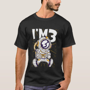 3日間の宇宙飛行士Kids I'm 3rd Birthday Gamer Astro Tシャツ