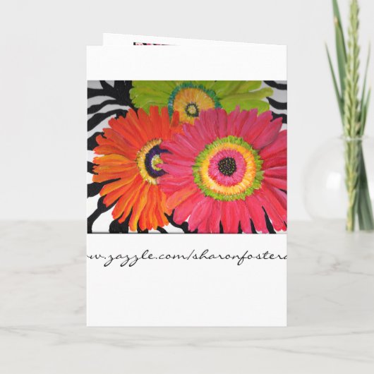 3明るいガーベラのデイジーのブライダルシャワーカード 招待状 (裏面)