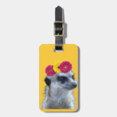 3明るいガーベラのデイジーのMeerkat ラゲッジタグ (正面縦)