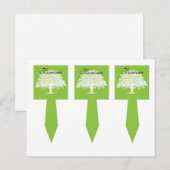 3春ツリーグリーン/ホワイト結婚ズカップケーキピック ポストカード (正面/裏面)