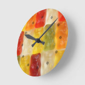 3時のグミベア ラウンド壁時計 (傾斜)