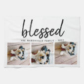 3書道モダン付き写真 – 賛美 キッチンタオル (横)