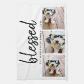 3書道モダン付き写真 – 賛美 キッチンタオル (縦)