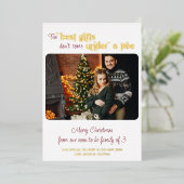 3最高のクリスマス妊娠のギフトファミリー2写真 箔シーズンカード (立ち正面)