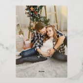 3最高のクリスマス妊娠のギフトファミリー2写真 箔シーズンカード (裏面)