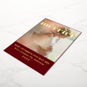 3最高のクリスマス妊娠のギフトファミリー2写真 箔招待状 (回転した状態)