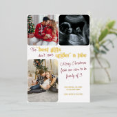 3最高のクリスマス妊娠のギフトファミリー4写真 箔シーズンカード (立ち正面)