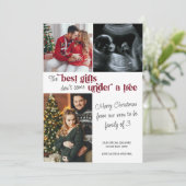 3最高の写真クリスマス妊娠のギフトファミリー シーズンカード (スタンド正面)