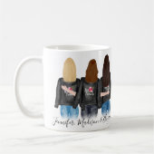 3最高の友人カスタム髪BFFベスティーズ友情 コーヒーマグカップ (左)