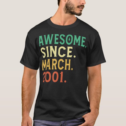 3月から21歳の誕生日21歳素晴らしプレゼント Tシャツ (正面)