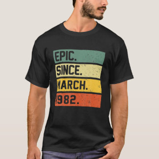 3月から40歳のレトロ誕生日ギフト叙事詩 Tシャツ