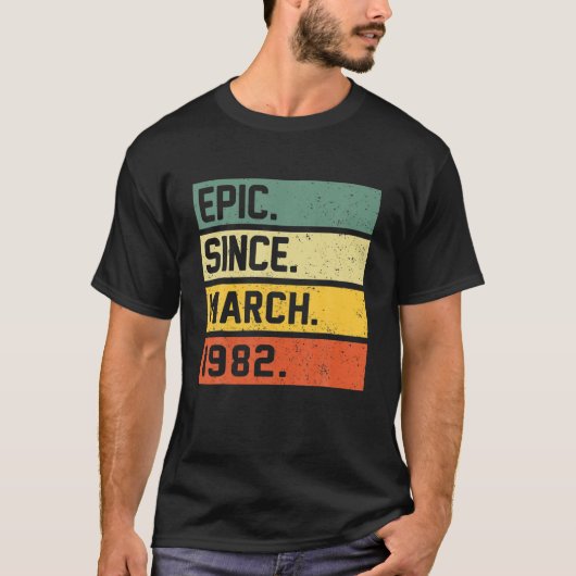 3月から40歳のレトロ誕生日ギフト叙事詩 Tシャツ (正面)