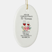 3月にワインを愛生まれする女性 セラミックオーナメント (右)