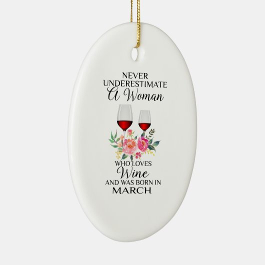 3月にワインを愛生まれする女性 セラミックオーナメント (右)